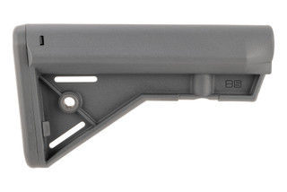 B5 Systems Bravo-C Wolf Grey fixed stock for carbine Mil-Spec receivers features a generous cheek weld and QD sling mounts.